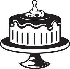 Victorian Style Cake Emblem Classic Dessert Charm Vintage Cake Illustration Timeless Pastry Appeal
