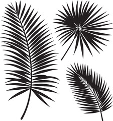 Naklejka premium set of black silhouettes of leaves
