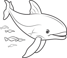 Modern Whale Icon Updated Representation of Marine Life Serene Whale Emblem Tranquil Aquatic Symbol