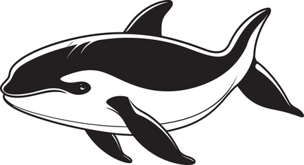 Ethereal Whale Badge Mystical Aquatic Creature Dynamic Whale Design Active Marine Concept
