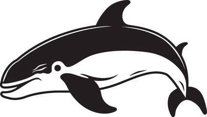 Dynamic Whale Emblem Movement in Aquatic Art Modern Whale Icon Contemporary Approach to Marine Life