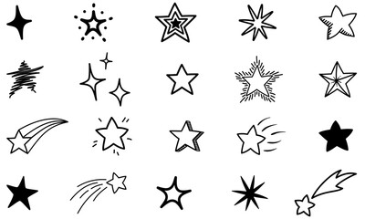 set of star doodles