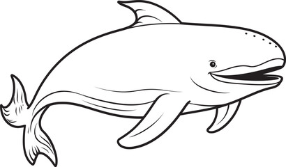 Classic Whale Icon Timeless Representation of the Sea Whale Silhouette Graphic Simplified Marine Majesty