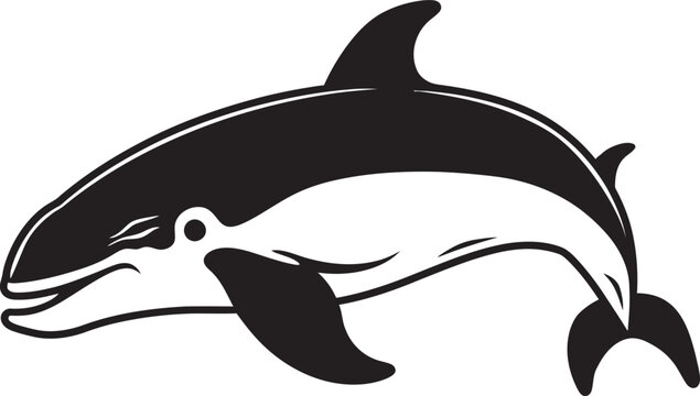 recommend clip art: Dynamic Whale Emblem Movement in Aquatic Art Modern Whale Icon Contemporary Approach to Marine Life