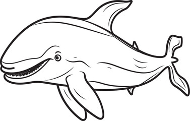 Minimalist Whale Emblem Simplified Representation of Aquatic Life Vintage Whale Logo Classic Maritime Symbolism