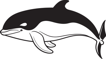 Dynamic Whale Badge Energetic Representation of Aquatic Life Modern Whale Logo Contemporary Artistic Vision of the Sea