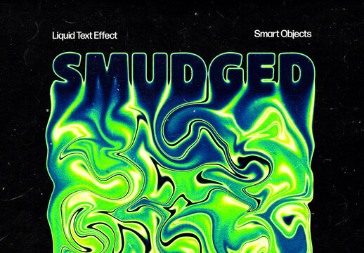 Smudged Liquid Text Effect Mockup