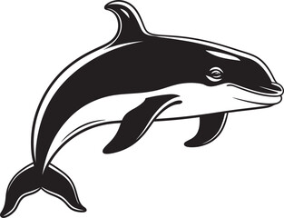 Minimalist Whale Symbol Simplified Aquatic Majesty Abstract Whale Emblem Conceptual Art of Marine Life