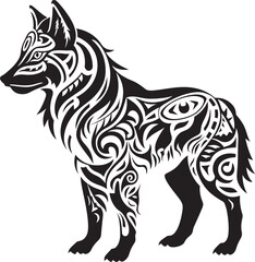 Tribal Wolf Badge Cultural Depth in Design Minimalist Wolf Symbol Contemporary Wildlife Art