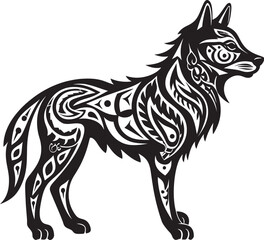 Minimalist Tribal Icon Cultural Heritage in Design Primitive Wolf Logo Ancient Wildlife Symbol