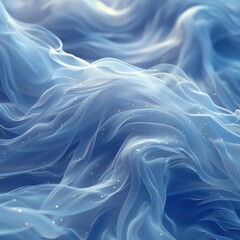 Obraz premium Smooth smoke waves of digital art above the clouds with the concept of a combination of comulunimbus waves creating sparkling smoke in an exotic, shiny gray color