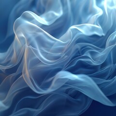 Obraz premium Smooth smoke waves of digital art above the clouds with the concept of a combination of comulunimbus waves creating sparkling smoke in an exotic, shiny gray color