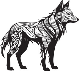 Minimalist Tribal Wolf Clean and Modern Design Primitive Wolf Logo Artistic Expression