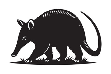 Aardvark silhouette vector illustration