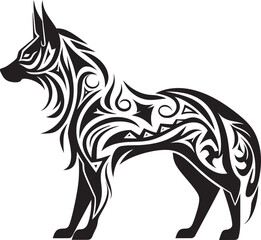 Minimalist Wolf Emblem Clean Lines, Powerful Presence Tribal Wolf Symbol Ancient Strength in Design