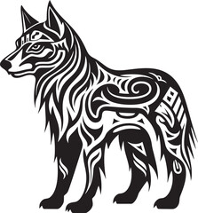 Minimalist Wolf Design Raw and Natural Tribal Wolf Symbol Artistic Representation