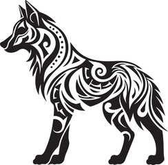 Minimalist Tribal Icon Cultural Depth in Design Primitive Wolf Logo Ancient Symbol of Strength