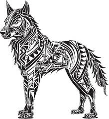 Minimalistic Wolf Icon Artistic Expression Tribal Wolf Symbol Symbolic Representation