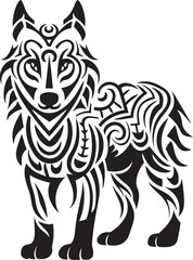 Primitive Wolf Icon Wildlife in Simplicity Minimalist Wolf Logo Clean and Concise Art