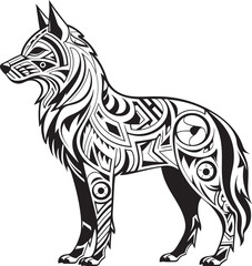 Simple Wolf Symbol Symbolic Representation Minimalist Tribal Wolf Artistic Expression