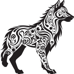 Minimalist Wolf Icon Ancient Symbol of Strength Simple Wolf Logo Traditional Artistic Expression