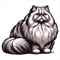 Persian Cat, vector illustration, silhouette © Sohel Rana