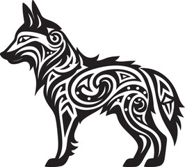 Tribal Wolf Icon Ancient Wisdom in Design Primitive Wolf Badge Raw Nature in Design