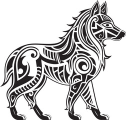 Tribal Wolf Symbol Symbolic Representation Primitive Wolf Icon Essence of Nature