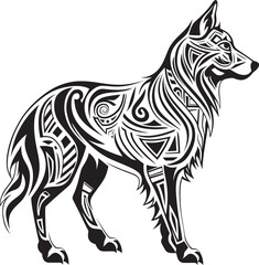 Simple Wolf Badge Raw and Natural Minimalist Wolf Logo Ancient Symbolism