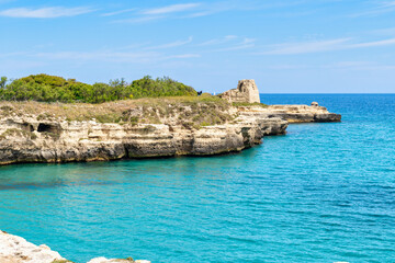 Melendugno, Roca Vecchia: Antiche Rovine e Mare Adriatico - Estate in Salento - Puglia, Lecce, Italia