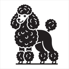Poodle Dog, vector illustration, silhouette