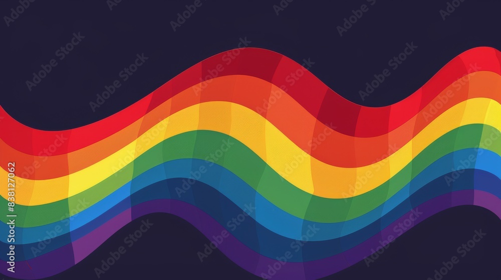 Aufkleber dynamic rainbow waves in a colorful abstract design symbolizing pride and movement with vibrant hues