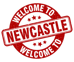 Welcome to Newcastle stamp. Newcastle round sign
