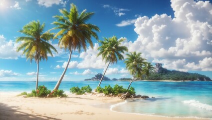 Obraz premium beach with palm trees