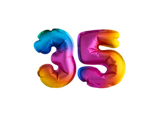 31 years - Multicolor balloon number 35 anniversary. Happy birthday congratulations
