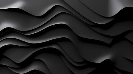 Elegant abstract black waves creating smooth and flowing patterns for a modern background texture.