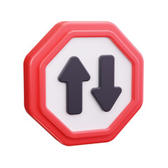 two way street 3d render icon