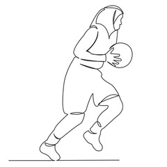 Muslim woman playing basketball