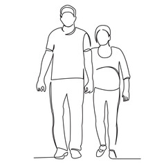 pregnant couple in love