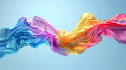 Whimsical rainbow fabric in a dreamy colorful landscape symbolizing pride and creativity with vibrant hues and soft textures