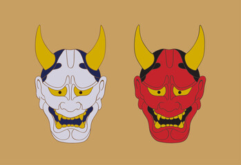 般若のお面のイラスト © きさ