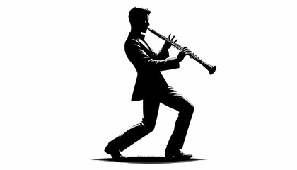 Silhouette of a trumpet player