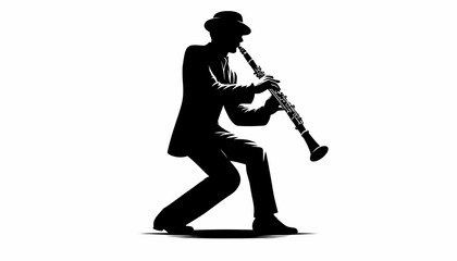 Naklejka premium Silhouette of a trumpet player