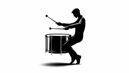 Silhouette of a drummer