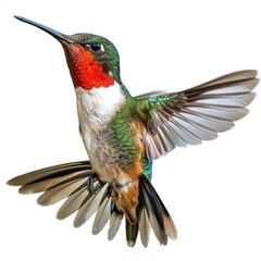 Tiny Hummingbird Isolated on White Background. High-Resolution Avian Concept