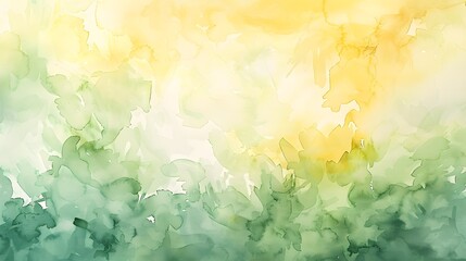 Watercolor background with soft pastel green and yellow tones, creating an elegant atmosphere for design projects. watercolour gradient adds depth to the canvas.