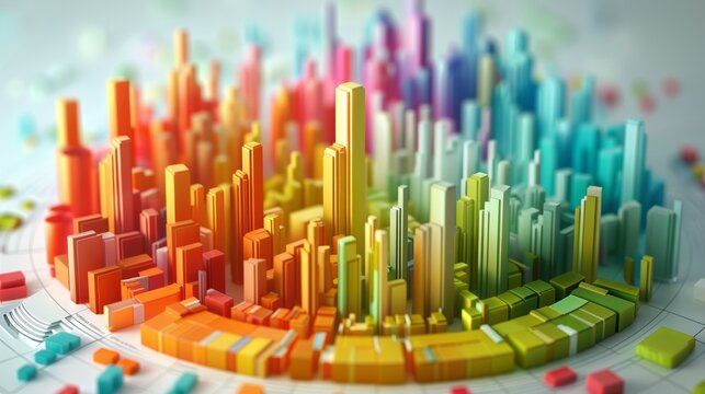 Illustrate diverse investment strategies in captivating 3D infographics, 3D infographic style, Pastel color, no people
