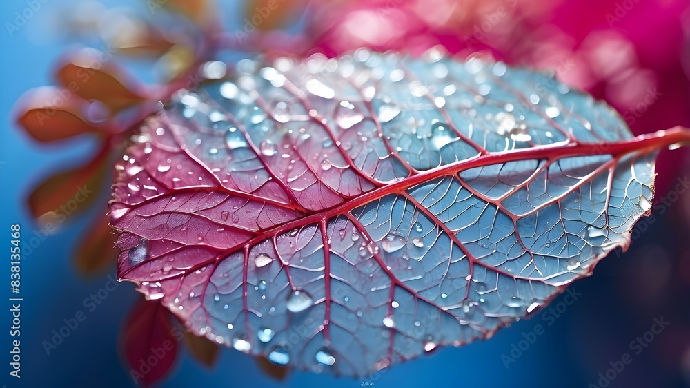 Poster an enchanting visual of a delicate transparent skeleton leaf revealing its intricate texture against