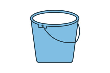 Bucket icon. icon related to edit tool. suitable for web site, app, user interfaces, printable etc. flat line icon style. simple vector design editable