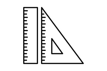 Ruler icon. icon related to edit tool. suitable for web site, app, user interfaces, printable etc. line icon style. simple vector design editable